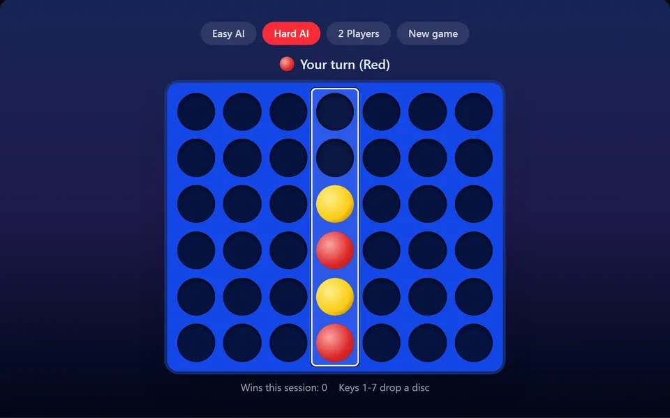 Connect Four gameplay