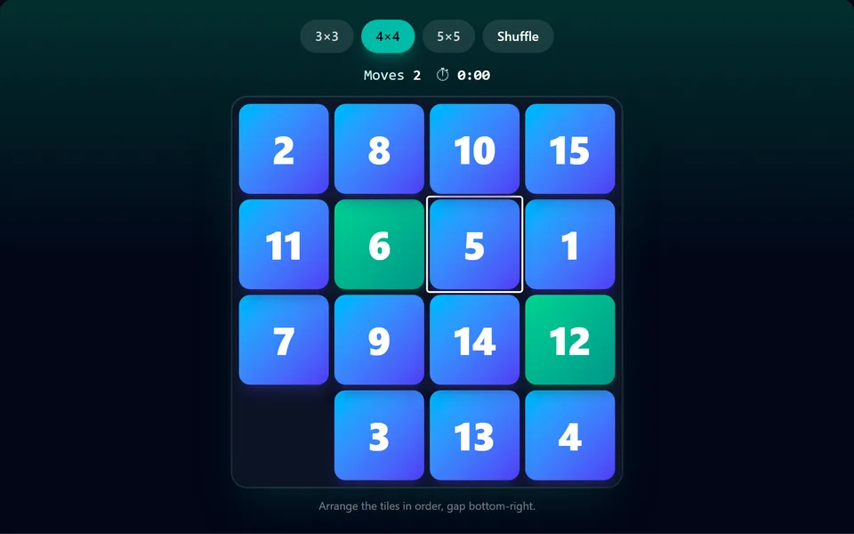 Sliding Puzzle gameplay
