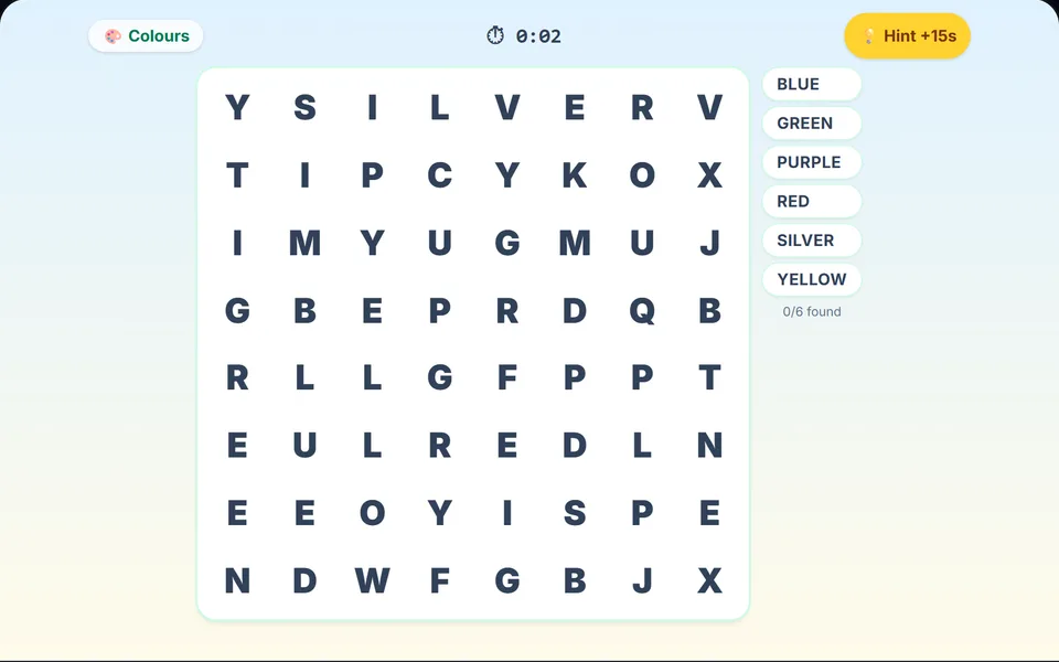 Word Search gameplay